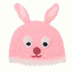 Baby Bunny Hat - Pink - Wool Knit